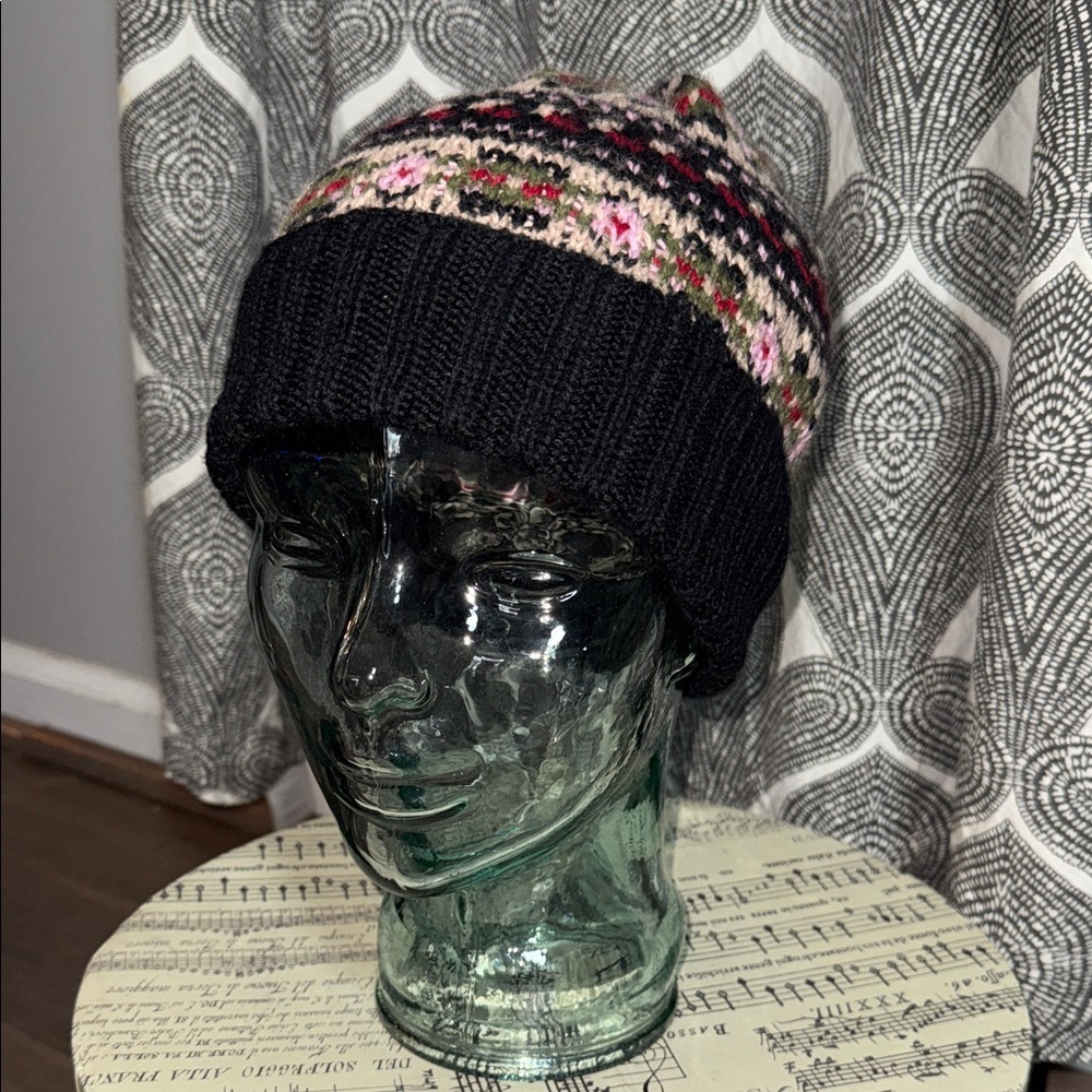 100% Baby Alpaca Multicolored Beanie NWT